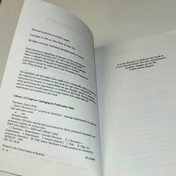 Chemistry Project /Science Fair Book: "A+ Projects in Chemistry" by VanCleave - Picture 5 of 10